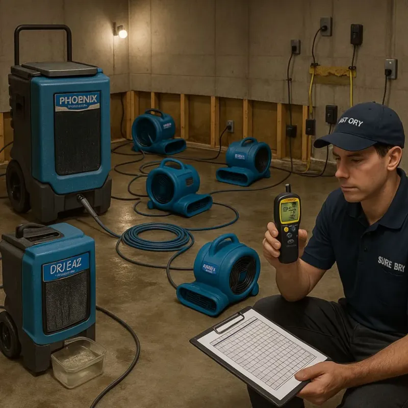 Structural Drying and Dehumidification process in Basin City, WA